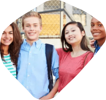 A group of school students